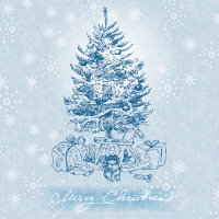 Servietten 33x33 cm - Blue Christmas Magic