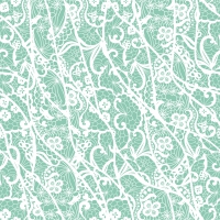 Servietten 33x33 cm - Mint lace pattern
