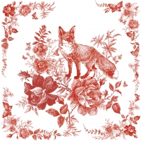 餐巾33x33厘米 - Fairytale Fox red