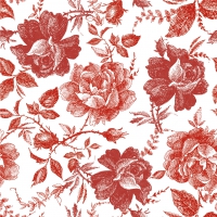 Serviettes 33x33 cm - Fairytale roses red
