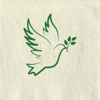Serviettes 33x33 cm herbe-cellulose - Peace dove