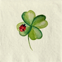 Servietten 33x33 cm Gras-Zellstoff - Lucky ladybug