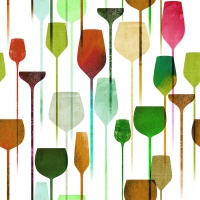 Serviettes 24x24 cm - Wine time coloured