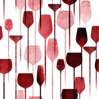 Serviettes 24x24 cm - Wine time red