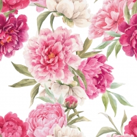 Serviettes 24x24 cm - pink flowers