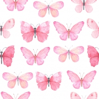 Napkins 24x24 cm - pink butterflies