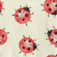 Servietten 24x24 cm Gras-Zellstoff - happy ladybugs