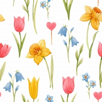 餐巾33x33厘米 - spring flowers