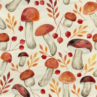 Serviettes 33x33 cm herbe-cellulose - autumn mushrooms