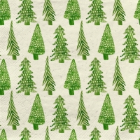 Serviettes 24x24 cm herbe-cellulose - christmas trees