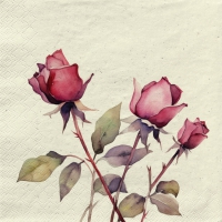 Servietten 33x33 cm - roses