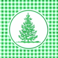 Airlaid Dinner Napkins - Vichy Tree green