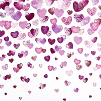餐巾25x25厘米 - Lovely Hearts