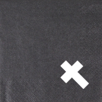 Napkins 25x25 cm - die cut - Punched Cross Pearl Effect black