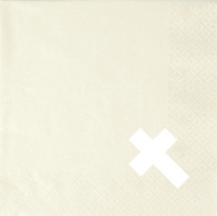 Napkins 25x25 cm - die cut - Punched Cross Pearl Effect ivory