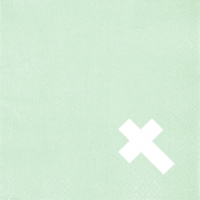 Napkins 25x25 cm - die cut - Punched Cross Pearl Effect mint