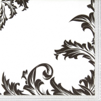 Napkins 33x33 cm - Luxury black/silver