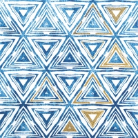 Serviettes 33x33 cm - Triangles blue