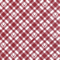 Napkins 33x33 cm - Plaid with Deers red