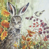 Servilletas 33x33 cm - Rabbit in Autumn