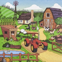 Napkins 33x33 cm - Little Farm