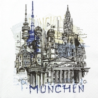 Serviettes 33x33 cm - Munich Graphic