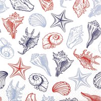 Napkins 33x33 cm - Seashells