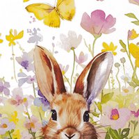 Servietten 33x33 cm - Bunny in Meadow