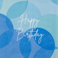 Servietten 33x33 cm - Birthday blue