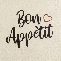 餐巾33x33厘米 - Bon Appètit avec Coeur