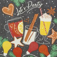 Servietten 25x25 cm - Xmas Party