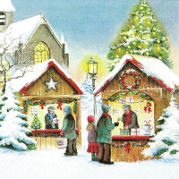 Servietten 33x33 cm - Christmas Market