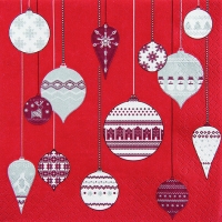 Napkins 33x33 cm - Patterned Ornaments red