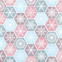 Serviettes 33x33 cm - Snowflake Comb pastel