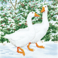 Serviettes 33x33 cm - Geese Couple