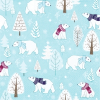 餐巾33x33厘米 - Cute Polar Bears