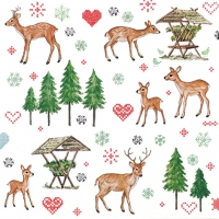 餐巾33x33厘米 - Charming Deers