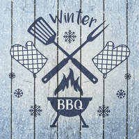 Салфетки 33x33 см - Winter BBQ