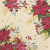 Napkins 33x33 cm - Traditional Poinsettia eco
