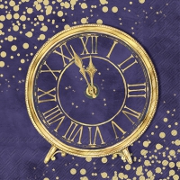Serwetki 25x25 cm - GOLDEN CLOCK dark blue