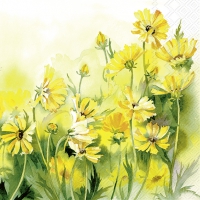 餐巾25x25厘米 - SUNNY WILDFLOWERS yellow