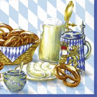 Servietten 25x25 cm - BAYRISCHE BROTZEIT blue