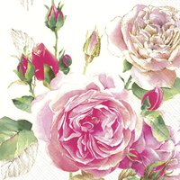 Servietten 25x25 cm - TEA ROSE white