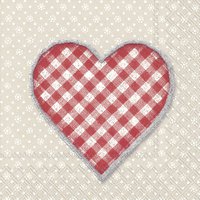 Servietten 25x25 cm - LOVELY DOTTY linen red