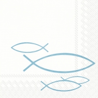Serviettes 25x25 cm - PEACEFUL FISH turquoise