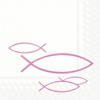 Serviettes 25x25 cm - PEACEFUL FISH pink
