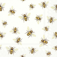 Serviettes 25x25 cm - SAVE THE BEES! white