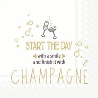 Servietten 25x25 cm - START THE DAY WITH A SMILE gol