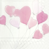 Napkins 25x25 cm - LOVE IS IN THE AIR light rose