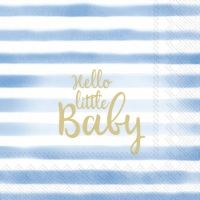餐巾25x25厘米 - HELLO LITTLE BABY light blue